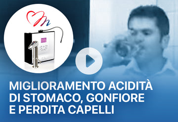 Acidità di stomaco e gonfiore alla pancia eliminati, ridotta perdita dei capelli Ionizzatore d'acqua alcalina