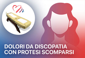 Discopatia con protesi: diminuzione del dolore, risolti dolori a gamba ed inguine Lettino massaggiante a raggi infrarossi lunghi e rulli di giada