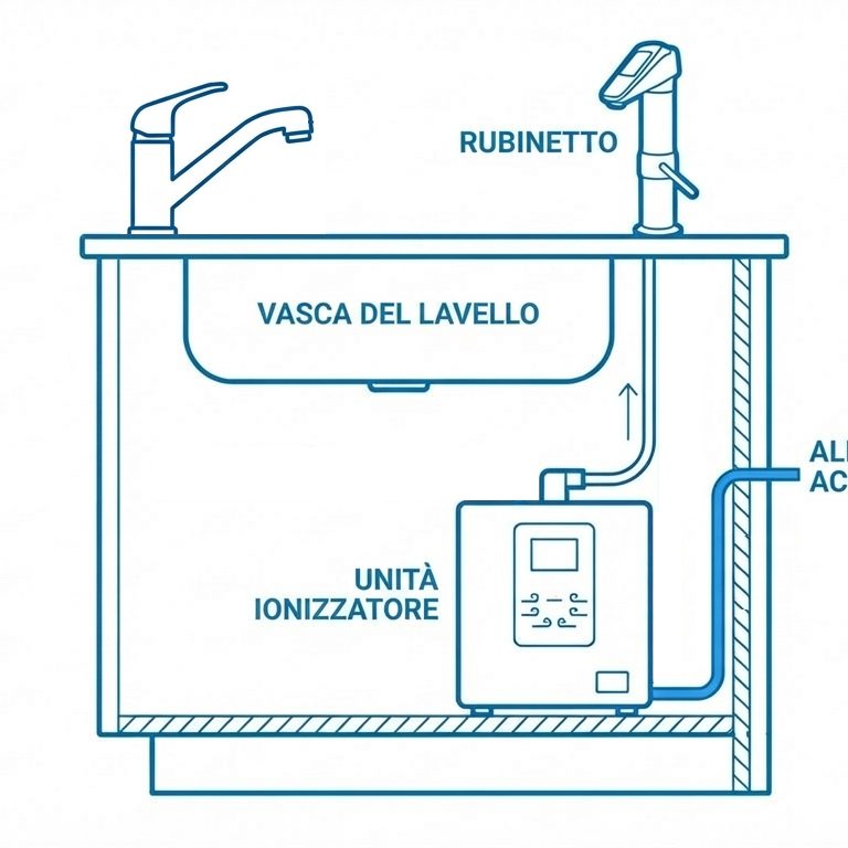 Ionizzatore Acqua Alcalina Alka Platinum 7 Elettrodi Sottolavello + Possibilità bonus fiscale 50%